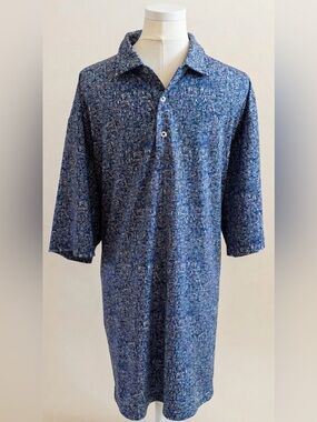 Donald Ross Golf Polo Shirt Men’s XL Blue Abstract Print Performance Stretch